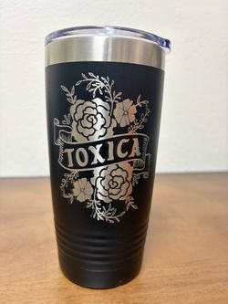Toxica Laser Engraved Stainless Steel Tumbler