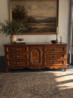 Vintage Drexel 9-Drawer Dresser / Credenza – Spanish Revival