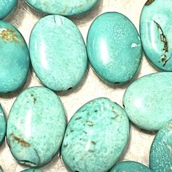 1 Strand Of 17x15mm Oval Turquoise Beads