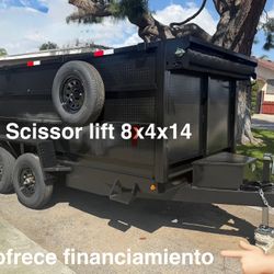New 8x4x14 Scissor Lift Hydraulic Dump Trailer Fully Loaded 