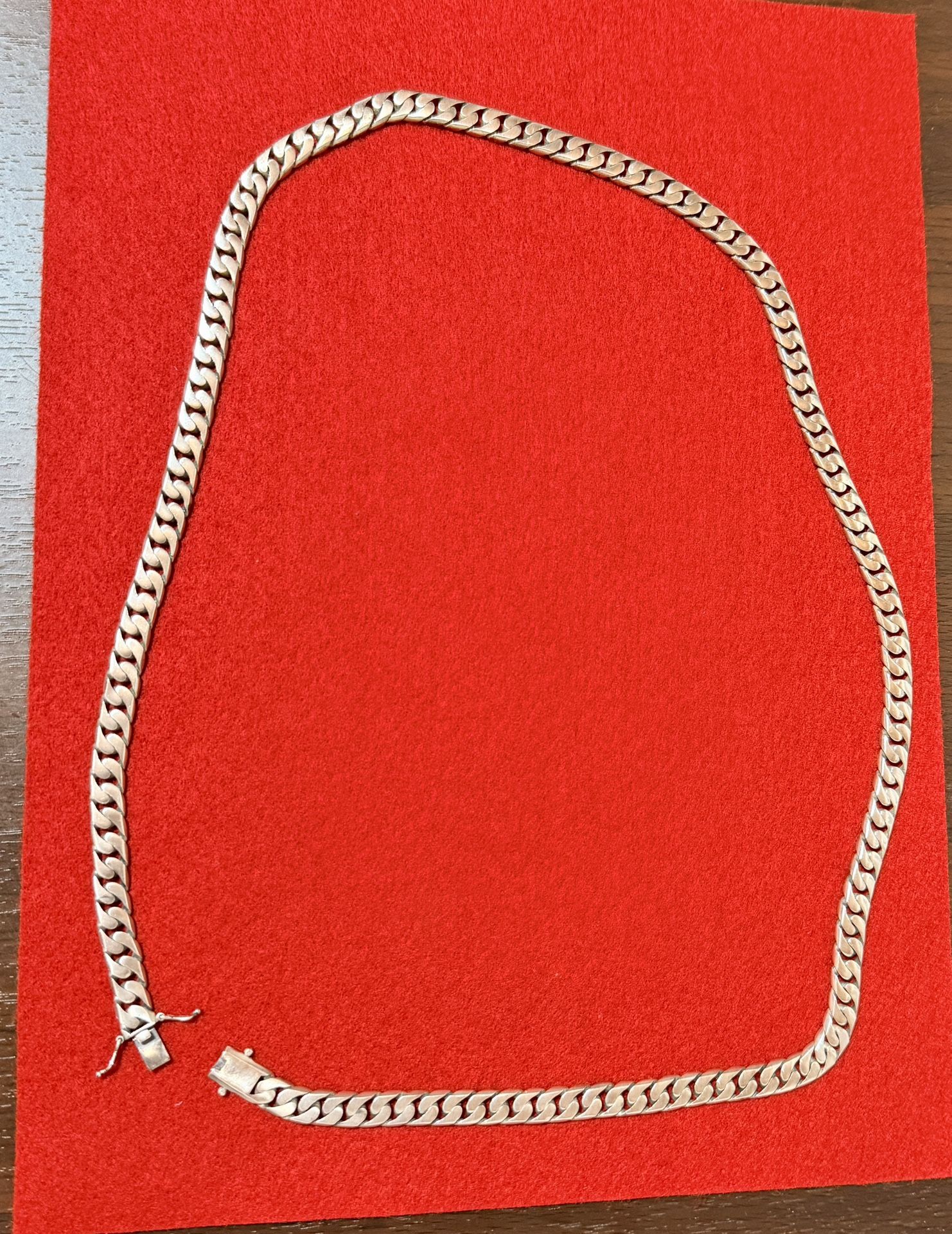 28 Inch Silver Cuban Link Chain 8mm Thick