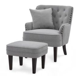 
WT-S5360-KS-2 New HUIMO Accent Chair with Ottoman and Pillow