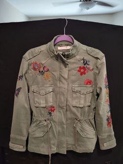 NWOT Billy T Boho Embroidered Utility Jacket - Sage Green - Size XS - PRISTINE