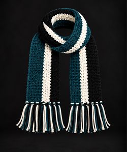 Knit Striped Scarf with Fringe