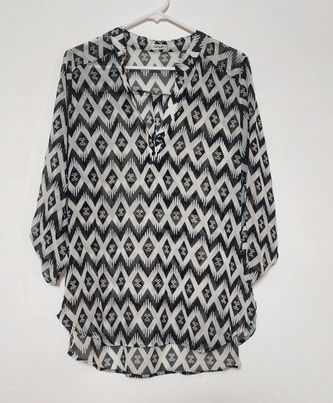 Women's Black And White Blouse 