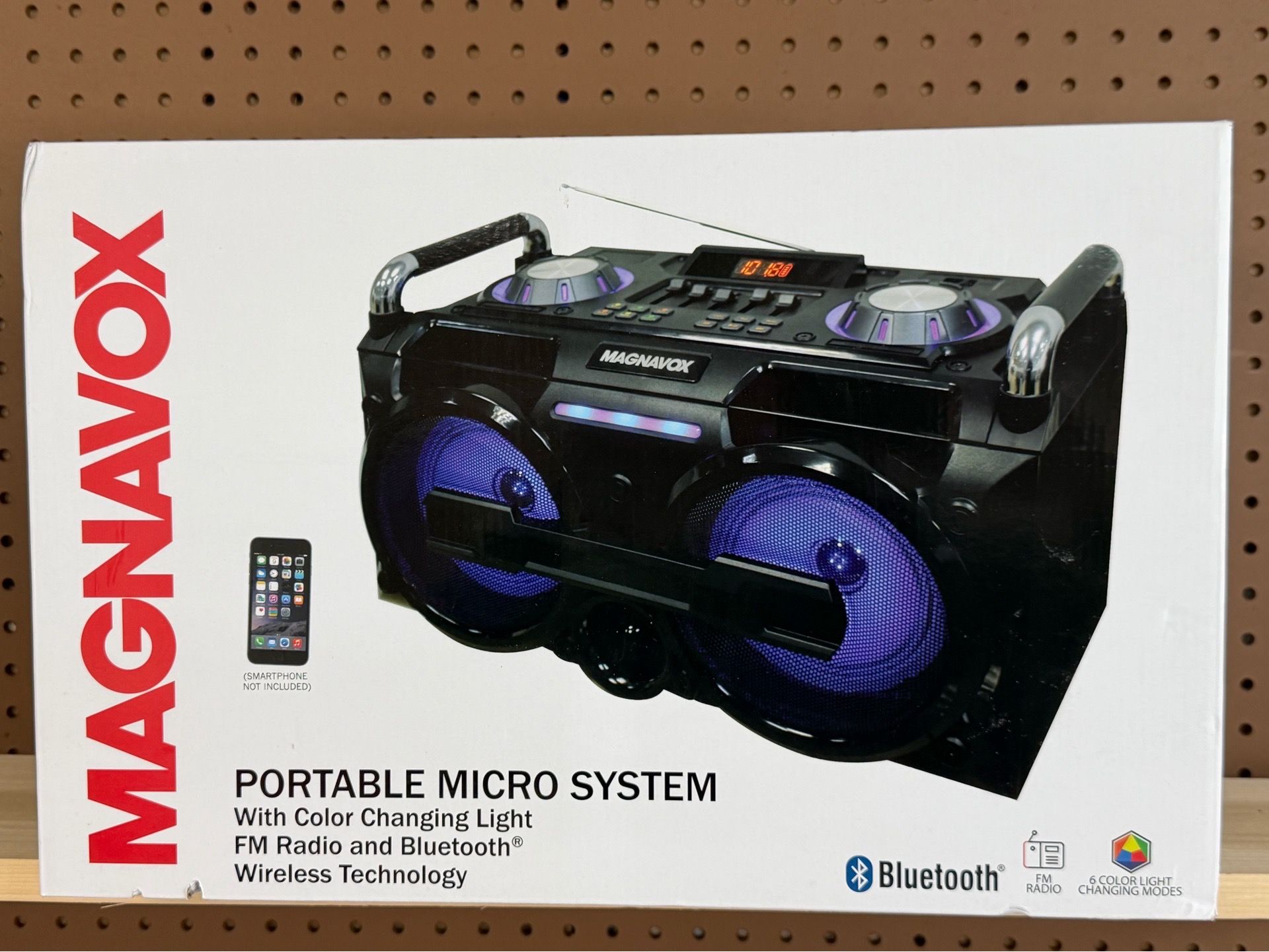 NEW! Magnavox Portable System with RGB Color Changing Light Bluetooth Speaker