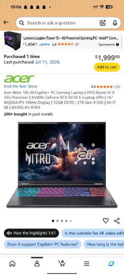 Acer Gaming Laptop