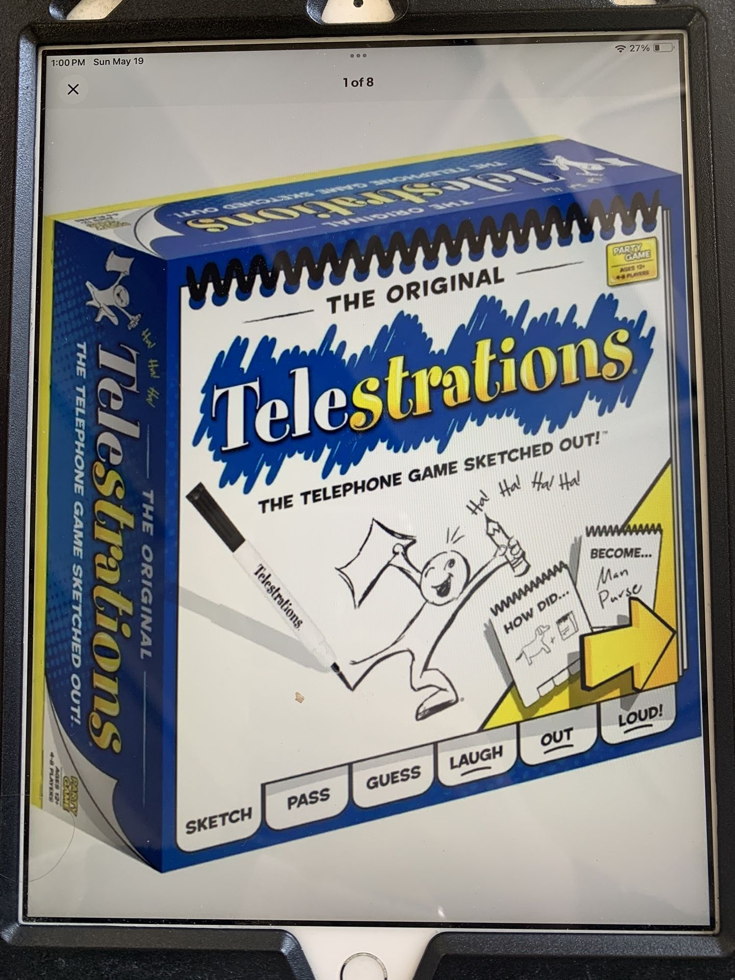 Telestrations Original 8-Player | Family Board Game | A Fun Game for Kids and Adults | Game Night Just Got Better | The Telephone Game Sketched O@toys