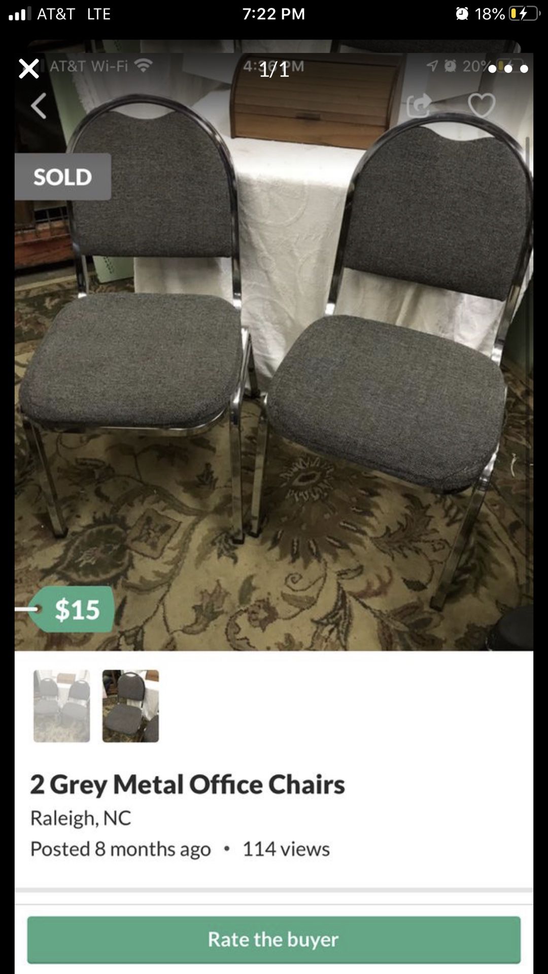 Grey Metal Office Chairs