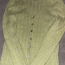 green cardigan 