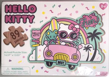 (NEW) (1 AVAILABLE) HELLO KITTY KAWAII VACATION 89 PIECE WOODEN JIGSAW PUZZLE