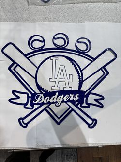 LA Dodgers Crossed Bats Metal Sign 18.5x23 18 Gauge Steel Wall Decor