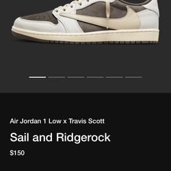 Travis Scott Jordan 1 Low - Size 7.5 Mens & 8c Toddlers