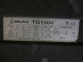 water control pump tq1500