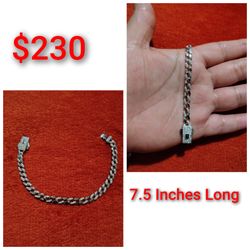 925 Sterling Silver Man's Bracelets/Brasaletes De Plata 925 Para Hombre