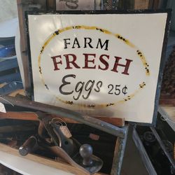 Metal Farm Fresh Eggs Sign