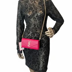 Pink YSL Cassandra Wallet 