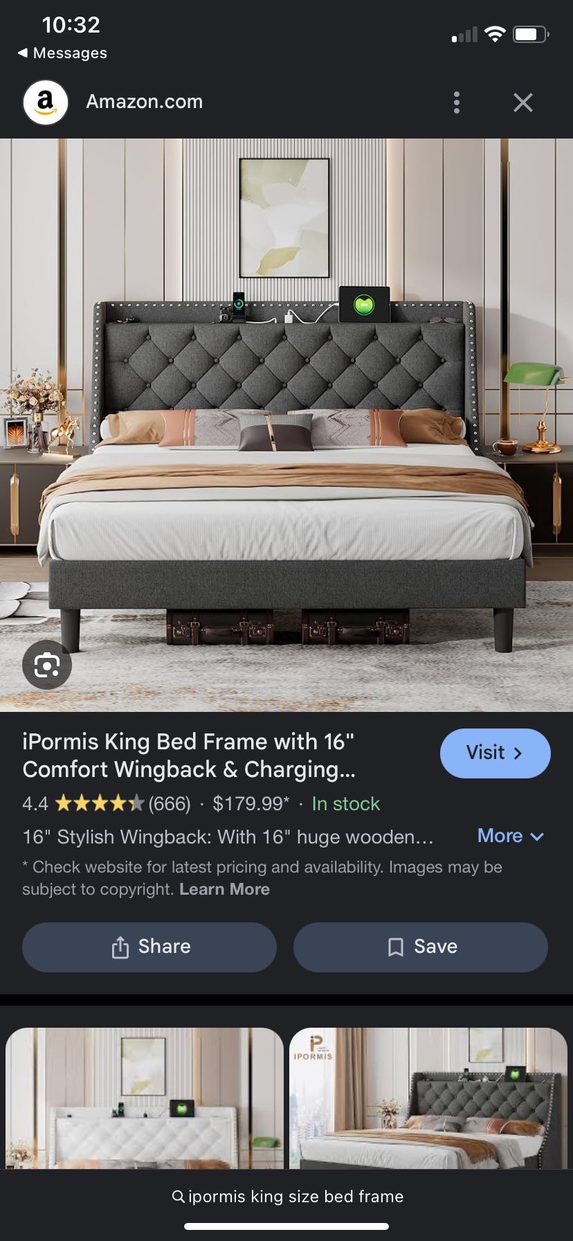King size Bed Frame/ Headboard