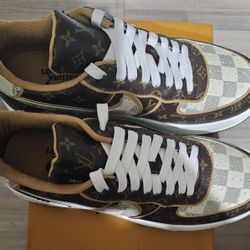 Louis Vuitton Brown MONOGRAM DAMIER AZUR SZ 7MEN *** $350,000 Pair Of SNEAKERS***