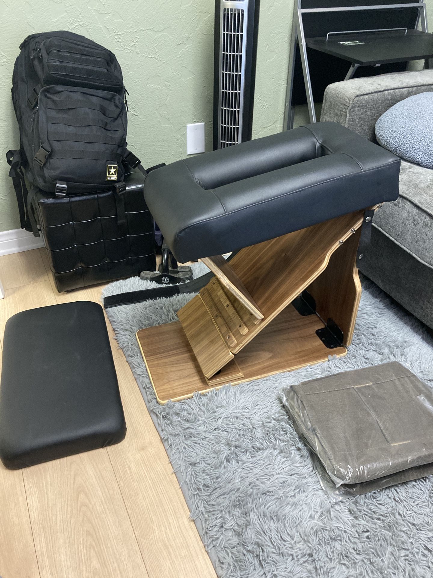 Gonstead Portable Knee Chest Chiropractic Table - Black Vinyl w/ Wood Frame - Choate Chiropractic Tables