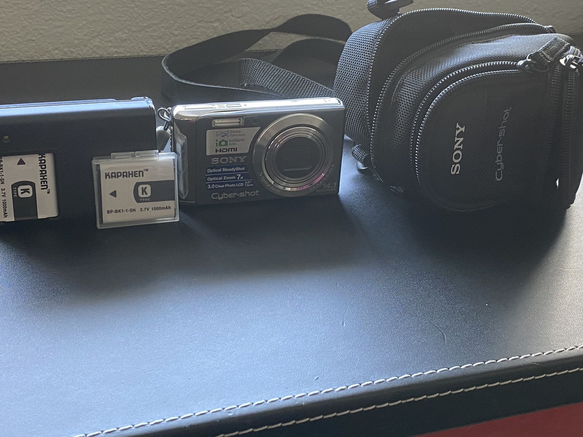 Sony DSC-W370 Cyber-Shot 14.1MP Digital camera with 2 batteries, Charger and carrying case