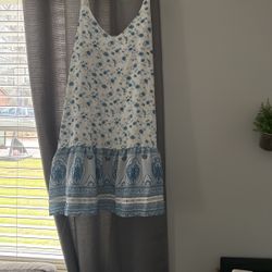 Blue And White Floral Dress