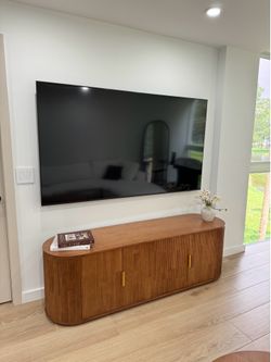 Modern Fluted Oak TV Stand
