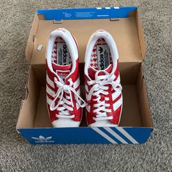 Red Adidas Superstar Bold