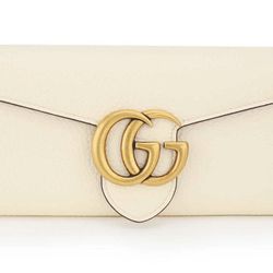 Gucci Marmont GG ivory GHW Wallet on A Chain 