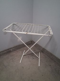 White Metal Folding Clothes Drying Rack