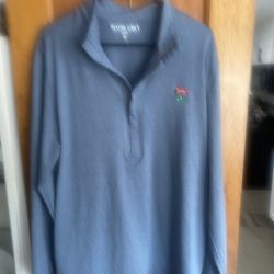 Matte Gray Sweatshirt Long Sleeve Mens L Blue Quarter Zip