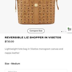 MCM medium Size Reversible Tote, Pouch And Wallet