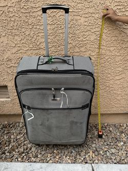 Black & White Cloth Rolling Suitcase 24”