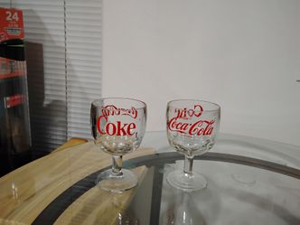 vintage Coca-Cola thumbprint glass goblet