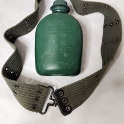 Vintage WWII US Army Canteen With Belt. Made in Taiwan