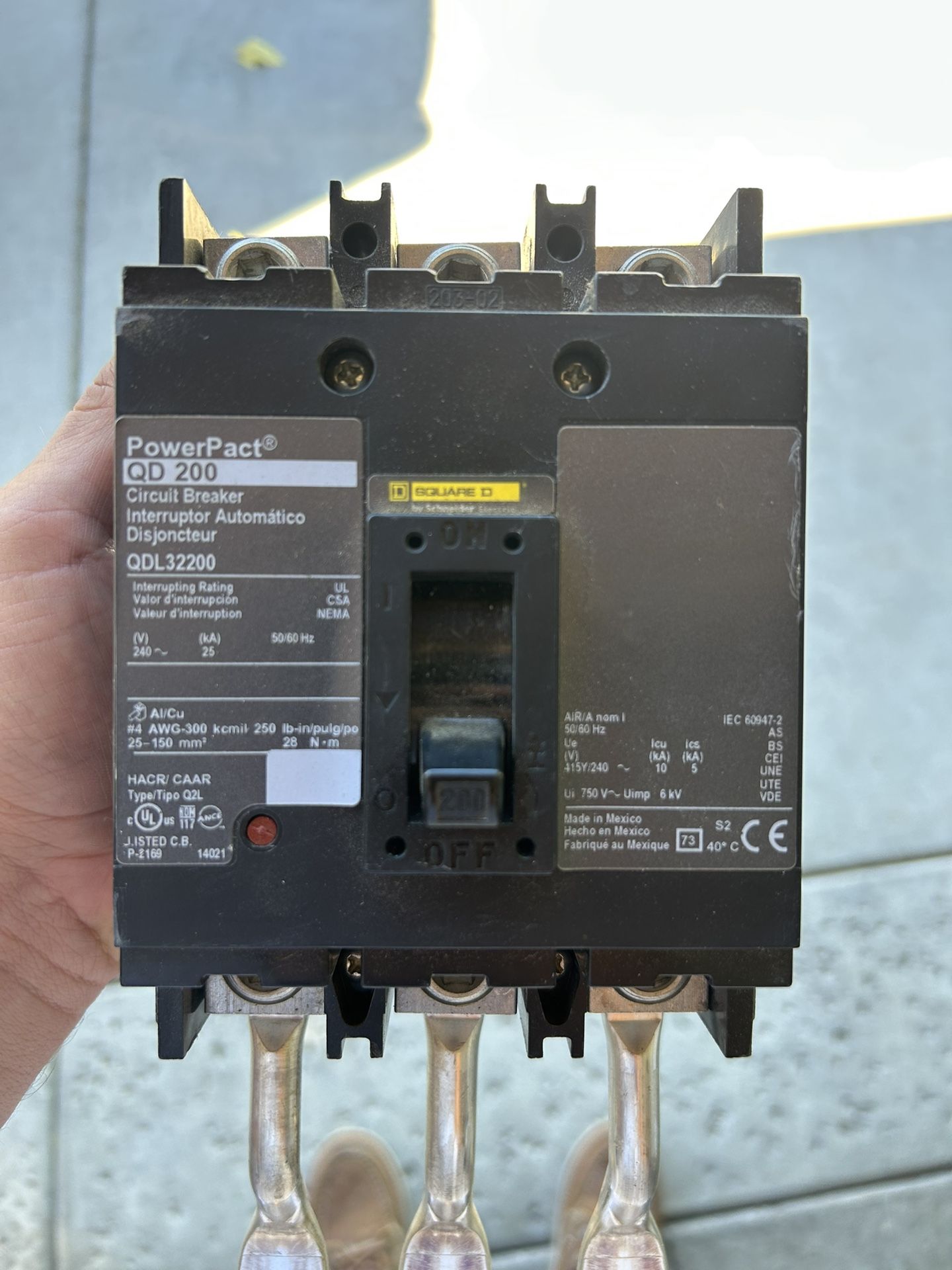 Square D QBM32200 3 Pole 200 Amp
