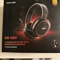 Wireless Gaming Headset, 7.1 Surround Sound, 2.4Ghz USB Gaming Headphones with Bluetooth 5.4, 100H Battery, ENC Noise Canceling Mic, 3.5mm Wired, RGB 