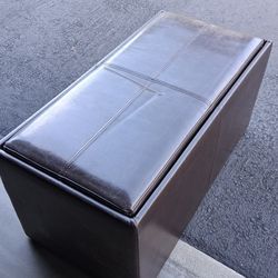 Brown Leather Ottoman