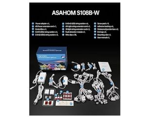 ASAHOM Permanent Outdoor Lights Pro S108B, 100FT with 72 RGBCW LED Lights, WLED Integrated, 70lm White, 30000 Dynamic Effect, AI Lighting, Extend to 8