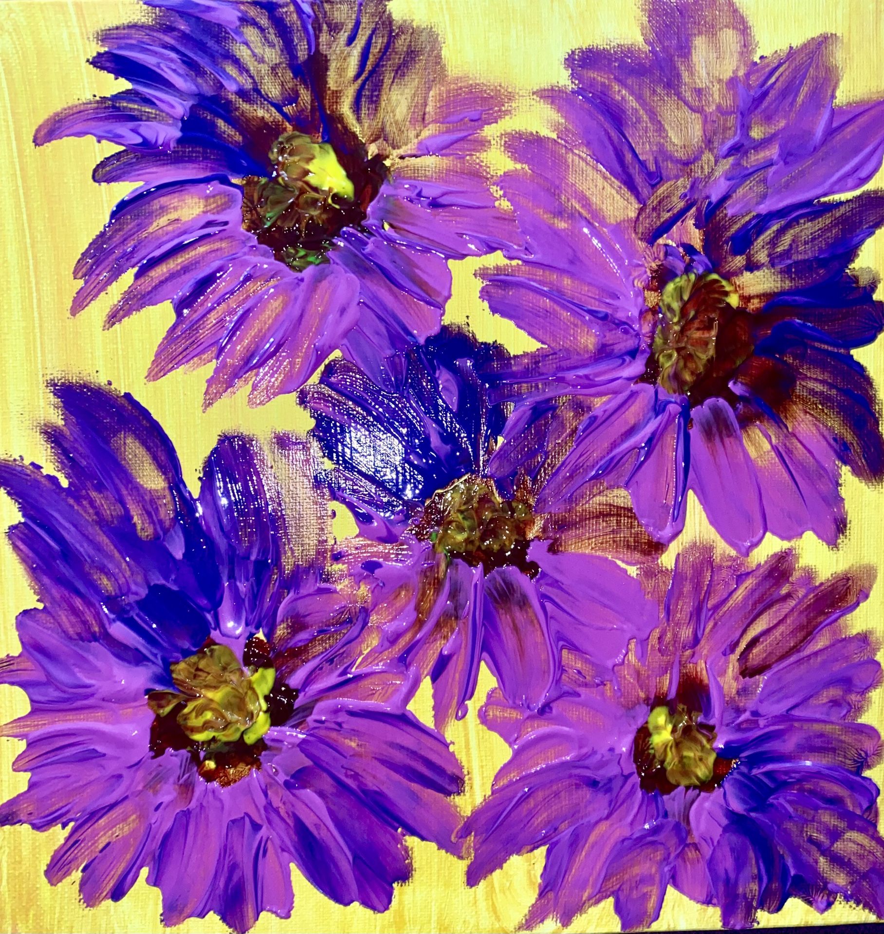 10x10 Purple Dreams Floral Painting