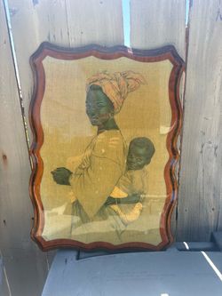 Vintage Framed Mother and Child Portrait Print