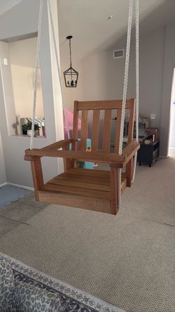 Wooden Kids Toddler Hanging Swing Chair