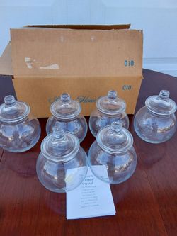 Princess House Heritage Crystal Lidded Jars Set of 6