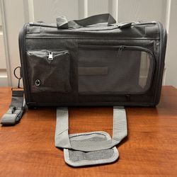 New GAPZER Pet Carrier (Gray) — Large Cat / Puppy up to 20 lbs — Open Box