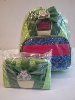 Disney Princess Sequin Collection Mulan Loungefly Backpack and Wallet