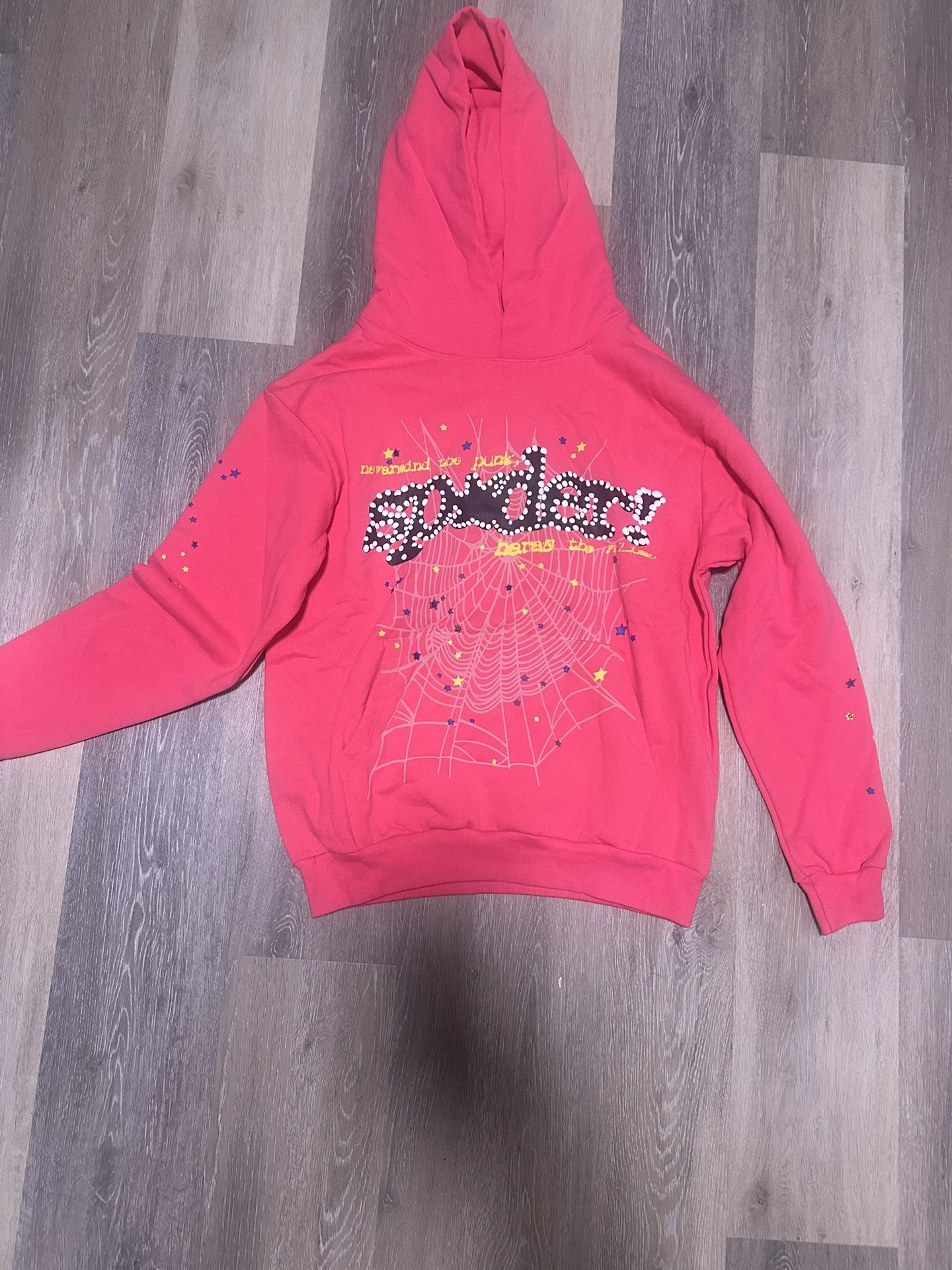 Pink Sp5der Hoodies (cotton) New Small