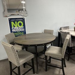 5PC Gray Dining Table Set