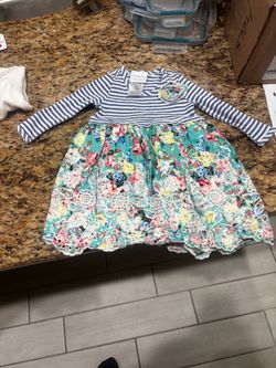 Iris & Ivy Girls Floral Striped Dress