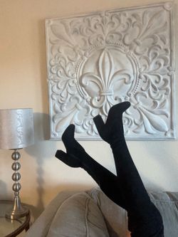Black Suede Thigh High Boots