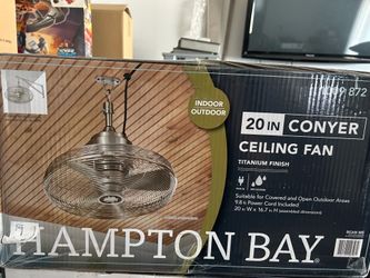 New Conyer 20 in. Indoor/Wet Outdoor 3-Speed Anywhere Fan Silver with Convenient Hanging Hook